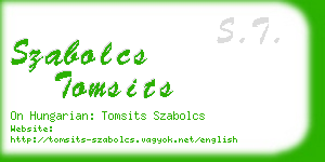 szabolcs tomsits business card